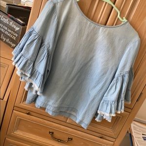 Denim colored blouse -Melrose and market